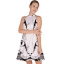 Cat - Artistic Paper Cut Sleeveless Halter Neck A-Line Dress View2