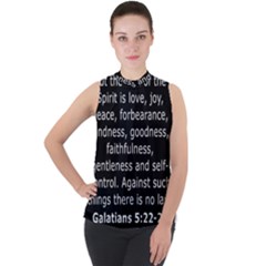 Galatians 5 Mock Neck Chiffon Sleeveless Top by RiverRootz