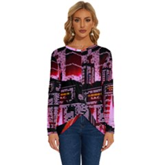 Cybercity Long Sleeve Crew Neck Pullover Top by Sparkle