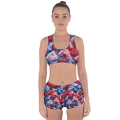 Us Presidential Election Colorful Vibrant Pattern Design  Racerback Boyleg Bikini Set by dflcprintsclothing