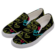 Keep Smiling Doodle Men s Canvas Slip Ons by Cemarart