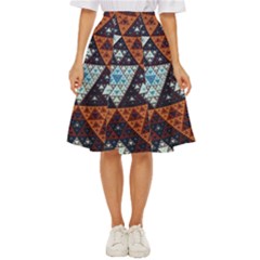 Fractal Triangle Geometric Abstract Pattern Classic Short Skirt by Cemarart