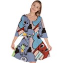 Graffiti Monster Street Theme Velour Kimono Dress View1