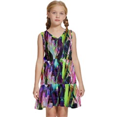 In Orbit Prismatic Kids  Sleeveless Tiered Mini Dress by MRNStudios