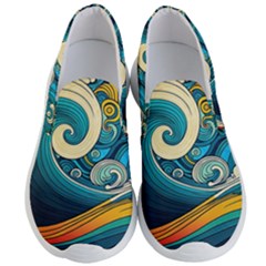 Waves Ocean Sea Abstract Whimsical Abstract Art 3 Men s Lightweight Slip Ons by Ndabl3x