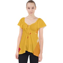 Watermelon Flower Lace Front Dolly Top by Bedest