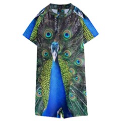 Peacock Bird Feathers Pheasant Nature Animal Texture Pattern Kids  Boyleg Half Suit Swimwear by Bedest