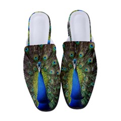 Peacock Bird Feathers Pheasant Nature Animal Texture Pattern Women s Classic Backless Heels by Bedest