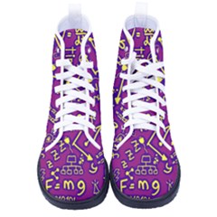 Background Doodles Math Kid s High-top Canvas Sneakers by Bedest