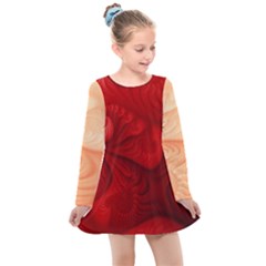 Lachs Kl Rotweissschwarz Kl Kids  Long Sleeve Dress by 2607694c