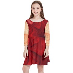 Lachs Kl Rotweissschwarz Kl Kids  Quarter Sleeve Skater Dress by 2607694c