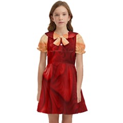 Lachs Kl Rotweissschwarz Kl Kids  Bow Tie Puff Sleeve Dress by 2607694c