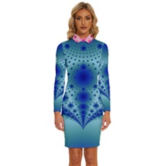 Pattern 2 Long Sleeve Shirt Collar Bodycon Dress by 2607694c