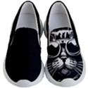 Schwarz katze punk Kids Lightweight Slip Ons View1