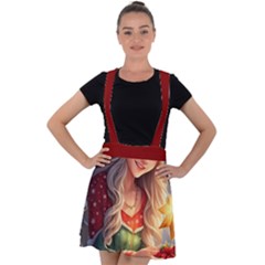 Christmas Greetings Velvet Suspender Skater Skirt by 2607694c