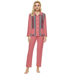 Rosa Grau Streifen Womens  Long Sleeve Velvet Pocket Pajamas Set by 2607694c