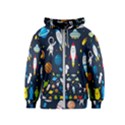 Big Set Cute Astronauts Space Planets Stars Aliens Rockets Ufo Constellations Satellite Moon Rover V Kids  Zipper Hoodie View1