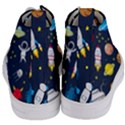 Big Set Cute Astronauts Space Planets Stars Aliens Rockets Ufo Constellations Satellite Moon Rover V Women s Mid-Top Canvas Sneakers View4