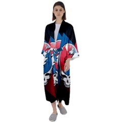 Grateful Dead Big Skull Maxi Satin Kimono by Bedest