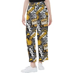 Boom Bang Art Crazy Drawing Graffiti Hello Retro Sayings Yellow Women s Pants  by Bedest