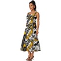 Boom Bang Art Crazy Drawing Graffiti Hello Retro Sayings Yellow Square Neckline Tiered Midi Dress View2