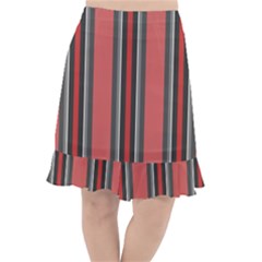 Altrosa Rosa Grau Streifen Fishtail Chiffon Skirt by 2607694c