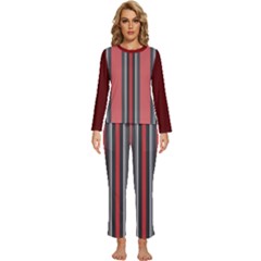 Dunkelrot4 Rosa Grau Streifen Dunkelrot3 Womens  Long Sleeve Lightweight Pajamas Set by 2607694c