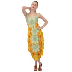 Sunshine Sunny Sun Abstract Yellow Layered Bottom Dress by Ravend