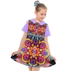 Pink Florales Muster Kids  Short Sleeve Shirt Dress by 2607694c