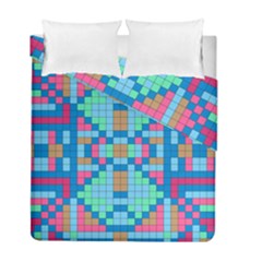 Checkerboard Square Abstract Duvet Cover Double Side (full/ Double Size) by Ravend