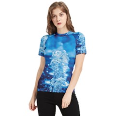 Water Blue Wallpaper Women s Short Sleeve Rash Guard by Azkajaya