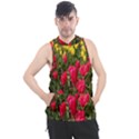 Yellow Pink Red Flowers Men s Sleeveless Hoodie View1