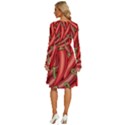 Seamless-chili-pepper-pattern Long Sleeve Dress With Pocket View4