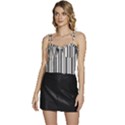 Barcode Pattern Flowy Camisole Tie Up Top View1