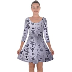 Science Formulas Quarter Sleeve Skater Dress by Ket1n9