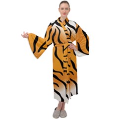 Tiger Skin Pattern Maxi Velvet Kimono by Ket1n9