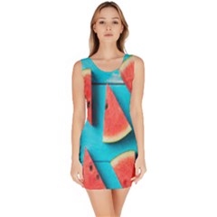 Watermelon Blue Background Bodycon Dress by Azkajaya