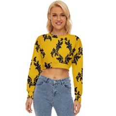 Yellow Regal Filagree Pattern Lightweight Long Sleeve Sweatshirt by Azkajaya