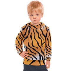 Tiger Skin Pattern Kids  Hooded Pullover by Ket1n9