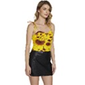 Beautiful Sunflowers Flowy Camisole Tie Up Top View3