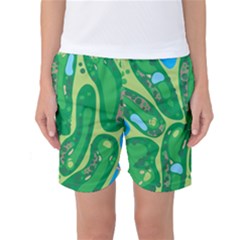 Golf Course Par Green Women s Basketball Shorts by Loisa77