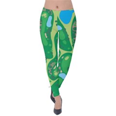 Golf Course Par Green Velvet Leggings by Loisa77