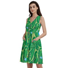 Golf Course Par Green Sleeveless Dress With Pocket by Loisa77