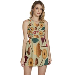 Autumn Leaves Autumn Colour Season Sleeveless High Waist Mini Dress by Loisa77