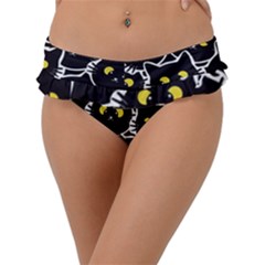 Cat Pattern Pet Drawing Eyes Frill Bikini Bottoms by Loisa77