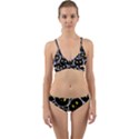 Cat Pattern Pet Drawing Eyes Wrap Around Bikini Set View1