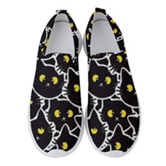 Cat Pattern Pet Drawing Eyes Women s Slip On Sneakers by Loisa77