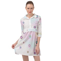 Stars Cute Pastel Pattern Rainbow Mini Skater Shirt Dress by Loisa77