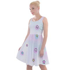 Stars Cute Pastel Pattern Rainbow Knee Length Skater Dress by Loisa77