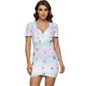 Stars Cute Pastel Pattern Rainbow Low Cut Cap Sleeve Mini Dress View1